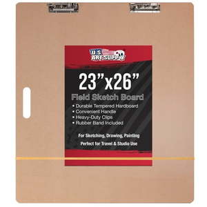 lot 8802 image: $46 US Art Supply 23x26 Field Sketch Tote Board w Heavy-Duty Clip