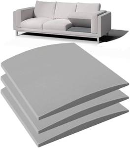 lot 8816 image: Couch Support Sagging Seat 20x20x2, 40D Curved Foam, Grey 3pack
