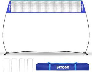 lot 8817 image: $55 Volleyball Net, 14FT Freestanding for Backyard, Adjustable Height