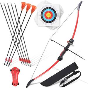 lot 8831 image: CrazyMouse Recurve Bow Set for Teens & Adults, 8 Arrows, 5 Targets