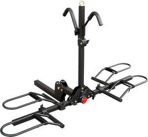 lot 8838 image: $200 Young Electric Hitch Mount Platform Style 2-Bike Rack