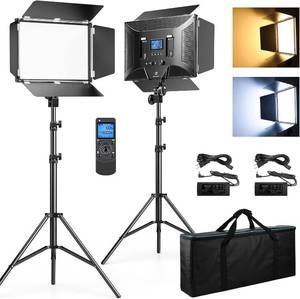 lot 8852 image: $230 D50 2-Pack 15.4 LED Video Light with Barn Door, NO Remote, 45W