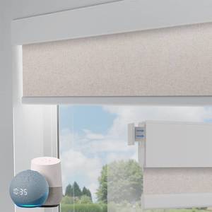 lot 8862 image: $89 Motorized Cordless Roller Shades with Remote (Linen, 34 x 72)