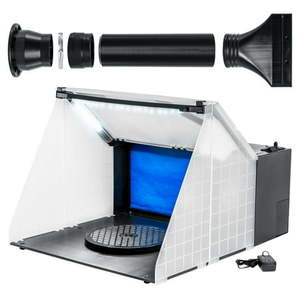 lot 8870 image: $160 Portable Airbrush Spray Booth Kit with Exhaust Filter LED Light