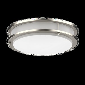 lot 8877 image: DYMOND 14 LED Ceiling Light Flush Mount, Dimmable Brushed Nickel