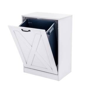 lot 8887 image: $100 13 Gallons Tilt-Out Trash Can Cabinet, Free-Standing Bin White