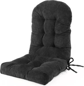 lot 8901 image: Rocking Chair Cushions Set - Non-Slip Adirondack Cushions Ties, Grey