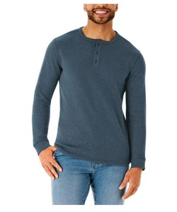 lot 8936 image: Members Mark Mens Thermal Henley SIZE SMALL