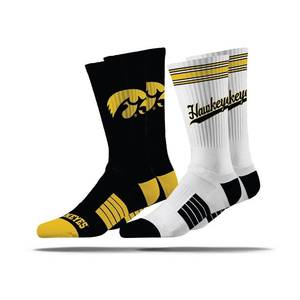 lot 8947 image: Iowa Hawkeyes Adult 2-Pack Crew Socks