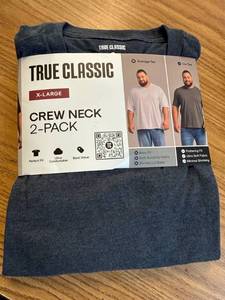 lot 8953 image: True Classic Crew Neck tee shirts 2 pack Size XL