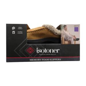 lot 8984 image: Isotoner Mens Classic Comfort IndoorOutdoor Hoodback Slippers SIZE 9.5-10.5