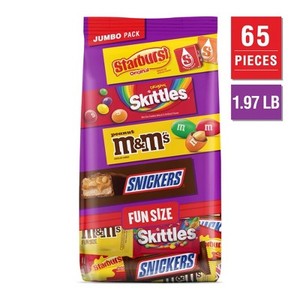 lot 8990 image: M&Ms, Snickers, Skittles & Starburst Variety Pack - 31.59oz