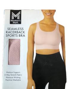 lot 9002 image: Members Mark Womens Seamless Racerback Medium Support Sports Bra SIZE LARGE