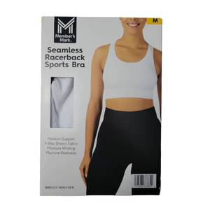 lot 9004 image: Members Mark Womens Seamless Racerback Medium Support Sports Bra SIZE XL