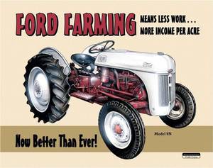 lot 9008 image: Desperate Enterprises Ford 8N Tin Sign - Vintage Metal Wall Decor