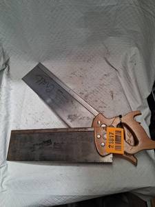 lot 21817 image: Disston Back Saw with Wooden Handle