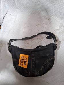 lot 21856 image: Coach Black Leather Hobo Bag