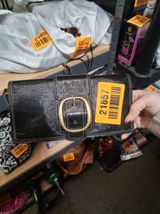 lot 21857 image: Coach Black Leather Wallet with Gold Buckle