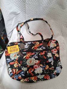 lot 21860 image: Floral Print Bag with Leather Trim