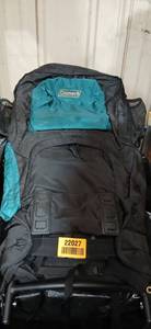 lot 22027 image: Coleman Black and Teal Hiking Backpack
