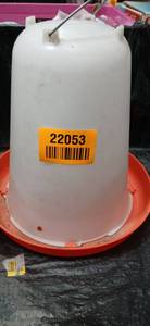 lot 22053 image: Poultry Drinker with Retractable Legs - 2 Gallon Capacity