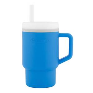 lot 1021 image: Infantino My 1st Tumbler, Silicone Sippy Cup with Straw &amp Handle, Spill-Resistant Baby Cup for On-the-Go, BPA-Free Transition Bottle, Ocean&nbsp