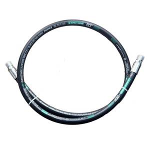 lot 1045 image: Haichy Hydraulic Hose Swivel Assembly Hydraulic Hose with Male NPT X Male NPT (15611-12-12-24-G-01) - Retail $29