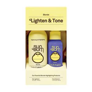 lot 1051 image: Sun Bum Lighten and Tone Travel Kit - Blonde Hair Lightener and Tone Enhancer - Enhances Hair Color and Shine while Neutralizing Brassy Tones - UV Protecting - Vegan and Cruelty Free (4 oz, 1.5 fl oz) - Retail $16