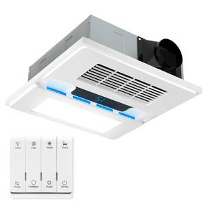 lot 1059 image: welnek 1800W Bathroom Exhaust Fan with Light and Heater, 110 CFM 4-in-1 Ceiling Vent Fan, 1.0 Sone Quiet Operation, 11.2 x 11.2 Ceiling Cutout, 13.8 Grille, 6500K LED Light, Metal Housing - Retail $130