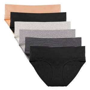 lot 1069 image: Intimate Portal Maternity Underwear Cotton Pregnancy Postpartum Panties Foldable Under the Bump Briefs 6 Pack Epitome XL - Retail $25