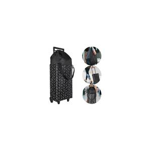 lot 1080 image: Small Collapsible Shopping Cart,Shopping Cart with Wheels,Folding Portable Waterproof Rolling Bag,Trolley Tote Stair Climbing for Traveling,Gift for Women&Older (Black&Expandable Bag) - Retail $54