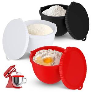 lot 1081 image: Silicone Bowl Liners for 5 QT KitchenAid Mixers, 3 Set Silicone Bowls with Lids,Quick Replacement, Multi-Occasion - Retail $40