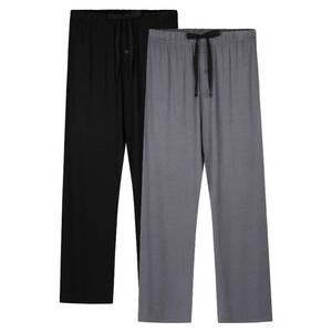 lot 1082 image: BAMBOO COOL Mens Pajama Pants Sleep Lounge Bottoms Soft Comfy Long Pj Pant Sleepwear with Pockets 2 Pack,Large  - Retail $50
