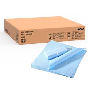 lot 1105 image: JMU 500pcs Autoclave CSR Sterilization Wrap 20 x 20, Sterilization with Steam & EO, 60g Blue Non-Sterile Pads - Retail $60
