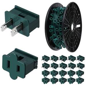 lot 1106 image: Copkim C9E17 Christmas Light Sockets Set Spool Outdoor UL Listed String Light Christmas Stringer Bulk Holiday Lighting Outlet 12 Spacing for Patio Event Lighting Decor Green Wire(20 Plugs,250 ft) - Retail $129