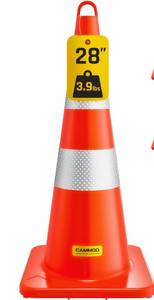 lot 1127 image: CAMMOO 28 Inch Traffic Cone, from -22 to 131, MUTCD-Compliant Orange Safety Cone with Reflective Collar for Parking Lot, Construction Work, Road Safety