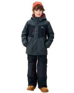 lot 1140 image: SMONTY Kids Ski Suit Girls Boys Snowsuits Winter Ski Jacket & Bib Pants Set Snowboard Waterproof Windproof Warm Coat(10-12 Years,Grey) - Retail $100