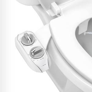 lot 1141 image: LUXE Bidet NEO 185 Plus - Dual Nozzle, Non-Electric Bidet Attachment for Toilet Seat, Patented Slide-In Install, 360° Self-Clean, EZ-Lift to Clean, Feminine & Rear Wash (Chrome) - Retail $56