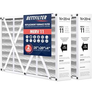 lot 1153 image: BETTFILTER 16x20x4 AC Furnace Air Filter Compatible with Honeywell FC100A1003, MERV 11 HAVC Filter Replacement, Actual Size15.94x19.75x4.38,Pack of 2