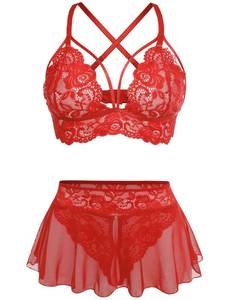 lot 1168 image: GIEAUAU Pajama Set Womens Lingerie Red, XL - Retail $15