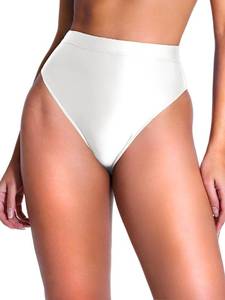 lot 1172 image: Kaei&Shi High Waisted Rave Bottom,High Cut Brazilian Cheeky Panties,Tummy Control Underwear Festival Shorts White Large - Retail $17