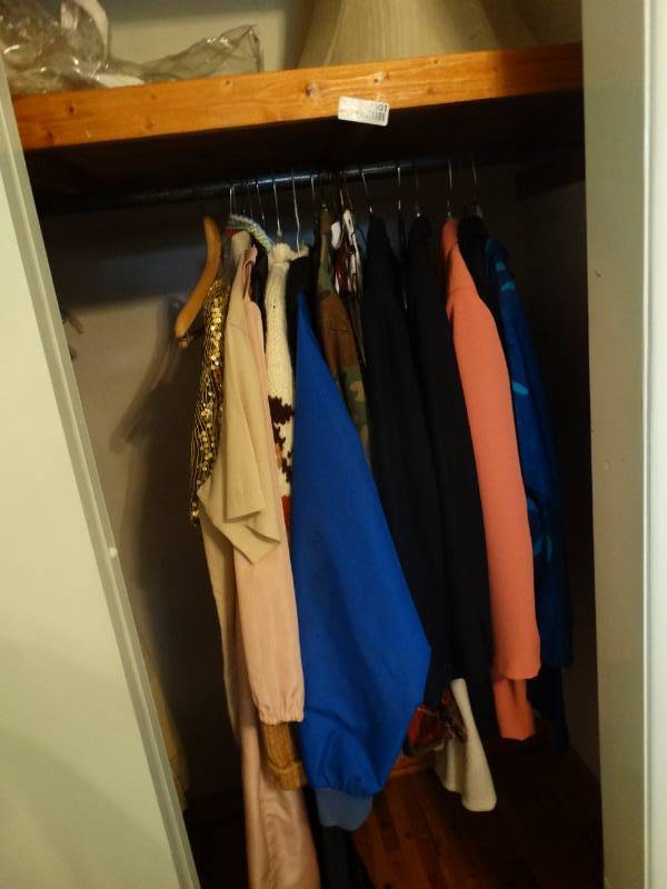 lot 1901 image: Contents in closet and on door.