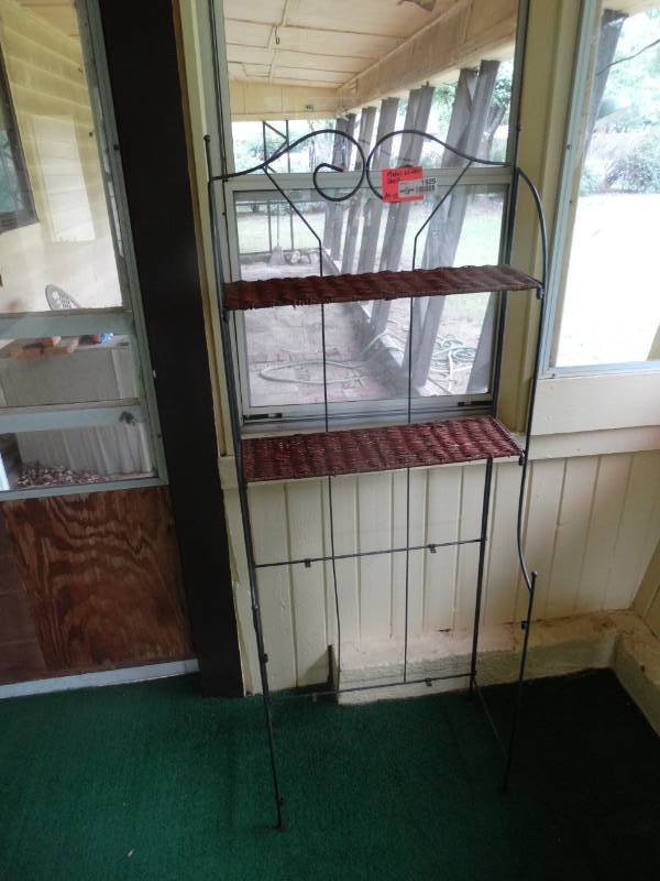 lot 1925 image: Metal wicker shelf.