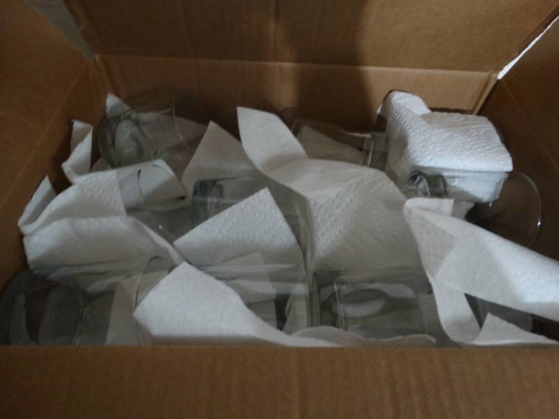 lot 17013 image: Lot of Dented clear glasses.