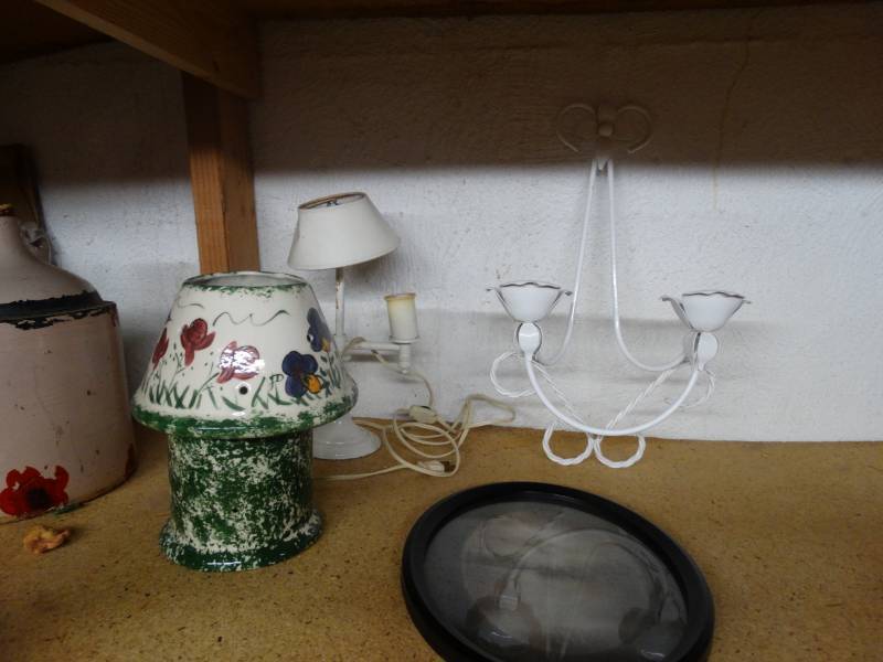 lot 17063 image: Wall picture, candle holders.