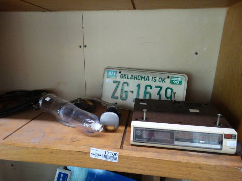 lot 17109 image: Fire extenguisher, radio, grabber, Clip board, and more.