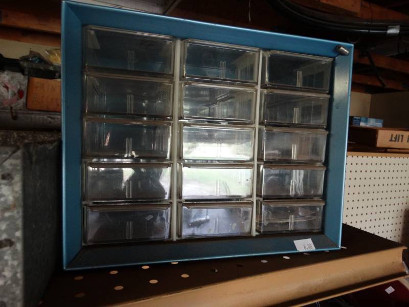 lot 17200 image: Lot of nails, screws. brackets, part bin, & lots more.