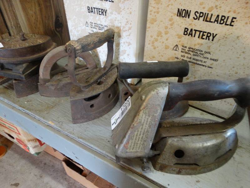 lot 17220 image: 6 castiron irons.