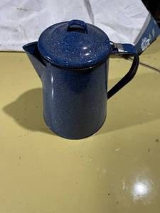 lot 1462 image: Light blue granite coffee pot -- GAR