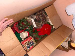 lot 1629 image: Closet full of vintage Christmas decor - NBD